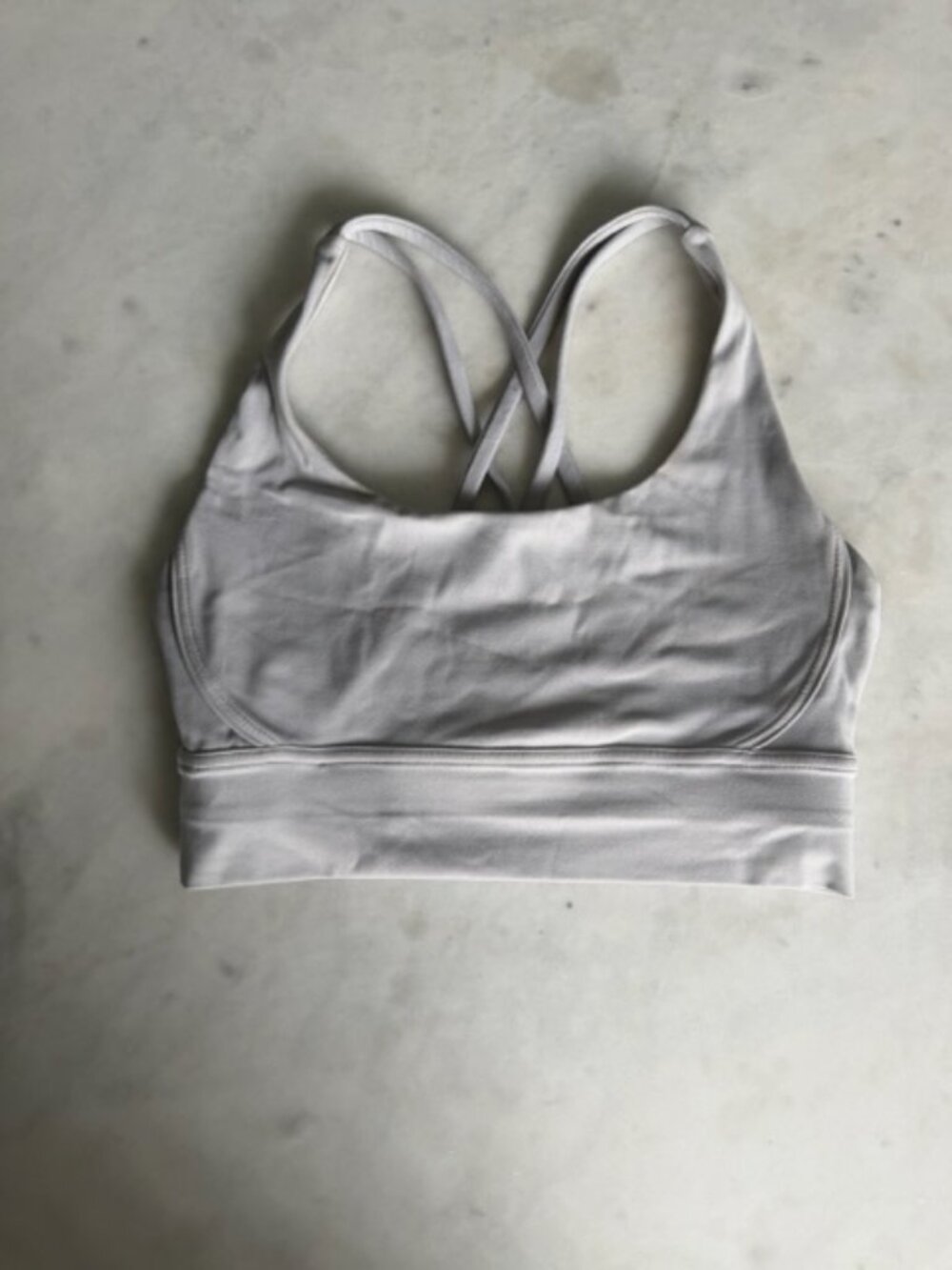 White Strappy Cross Back Yoga Sports Bra Workout Top XS/S
